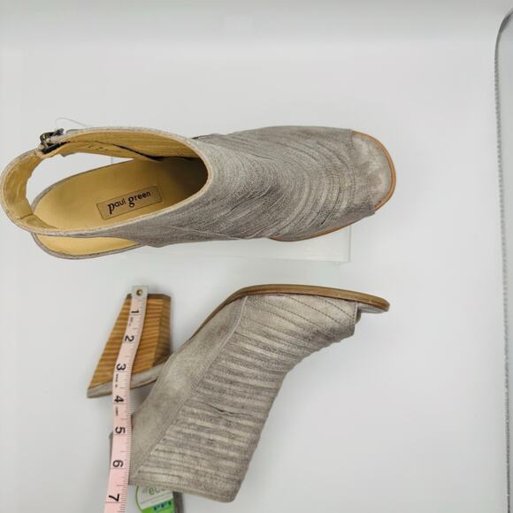 Paul Green in  metallic gray  Cayanne Peep Toe High Heel Booties 8 (US 10.5) - Picture 10 of 16